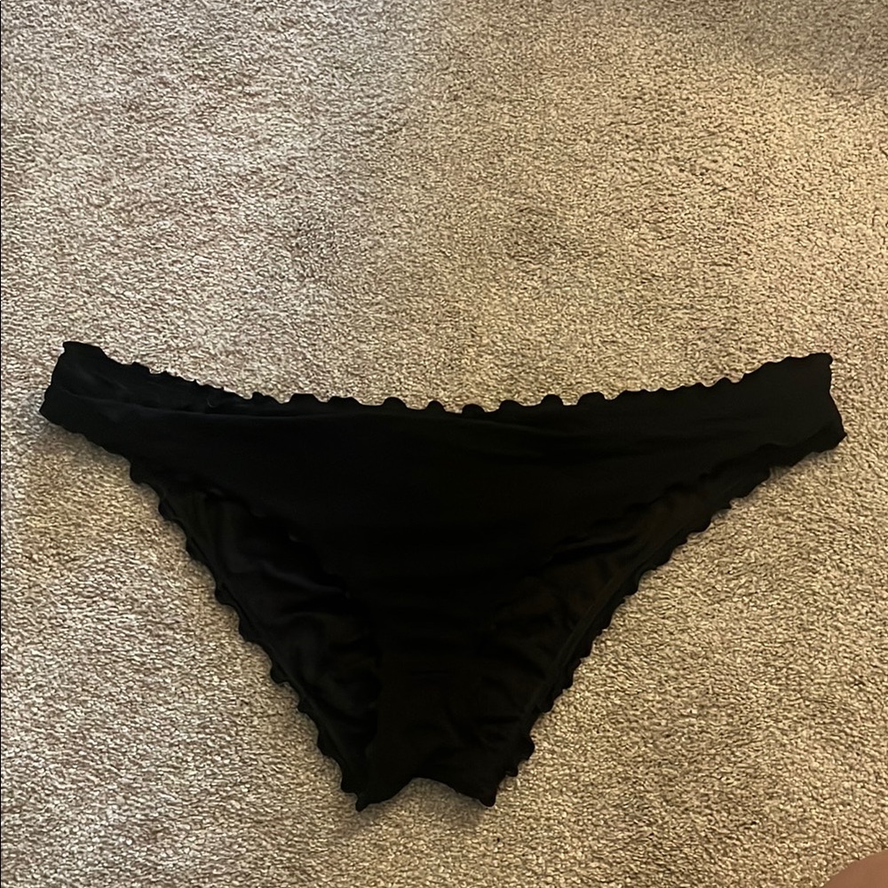Black Ruffled Bikini Bottom